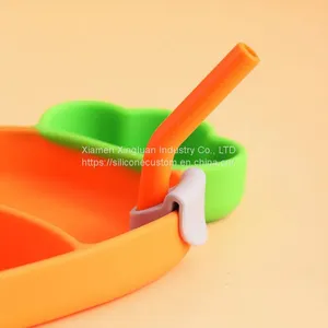 Cute Carrot Shape Plate Cutlery Set Baby Silicone Feeding Set thumbnail-3
