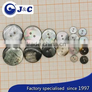 2 Holes Flat Mother of Pearl Sea Shell Button thumbnail-1