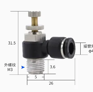 Tracheal Throttle Valve Quick Connector Cylinder Speed Control Valve Adjustable Sl4 6 8 10 12 - M5 01 02 03 04 thumbnail-1
