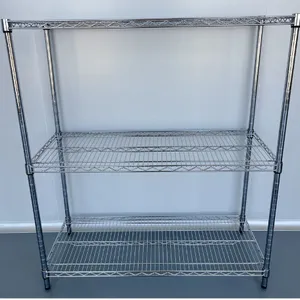 Heavy Duty Wire Shelf, Wire Shelving Freestanding Green Coated Heavy Duty Durable Steel Wire Rack Shelving thumbnail-4