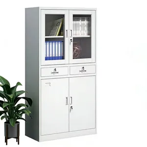 Pattern‑Printed Finish Knock‑down 3‑Door & 4‑Door Steel Wardrobe Multi‑functional Clothes Storage Cabinet With Mirror Drawers thumbnail-5