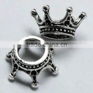 Lead Free Nickle Free Pdora Crown Shape Zinc Alloy Beads for Bracelets and Necklaces thumbnail-1