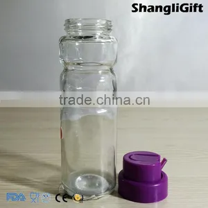 140ml Clear Spice Bottle With Purple Cap For Restaurant Glass Bottles thumbnail-2