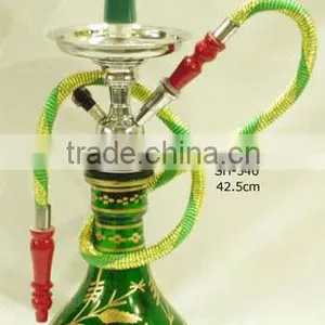 Green Glass & Metal Hukka thumbnail-1