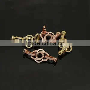 CZ6499 Wholesale Mirco cz Pave Flower Bracelet Necklace Charm Clasps thumbnail-1