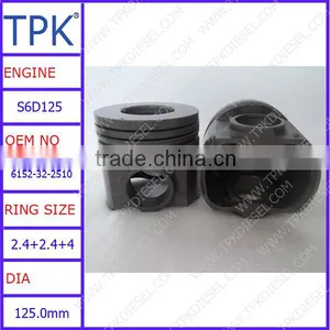S6D125E-2 Cast Iron Piston, SA6D125E-2,SA6D125E-3B, SAA6D125E-3 Engine Piston 6152-32-2510 thumbnail-1