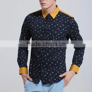 European Lapel Style Autumn Men Long Sleeve Shirts thumbnail-2