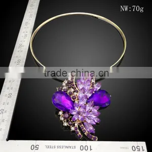 Fashion Rhinestone Jewelry Set ,crystal Flower Necklace thumbnail-3