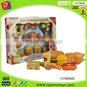 Deluxe Fast Food Pretend Playset For Kids With Burger Turkey Icecream And More thumbnail-1