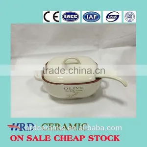 Stocked Small Ceramic Porcelain Soup Tureen With Lid thumbnail-1