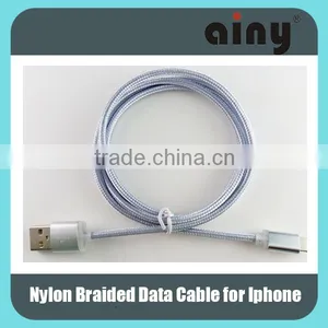 Durable Nylon Braided USB Cable With Aluminum Alloy Housing for Iphone thumbnail-1