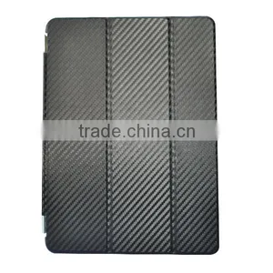 Anti-shock Three Folds Case for Ipad Air, Carbon Fiber Pattern Case for Ipad thumbnail-1
