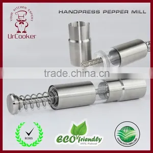 Stainless Steel Handpress Manual Salt and Pepper Mill Pepper Grinder thumbnail-1