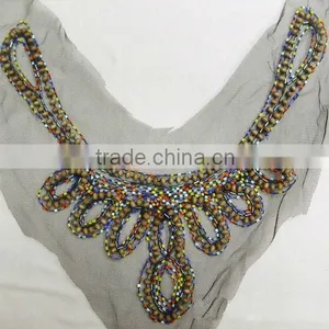 Ladies Fashion Metal Beads Neck Design of Suit thumbnail-1