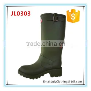 New Fashion Ladies Women England Style Long Arm Green Rain Gum Boots thumbnail-1