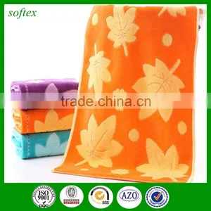 Super Absorbent Cotton Siro Yarn Maple Leaf Jacquard Cut Pile Face Towel for Supermarket thumbnail-1
