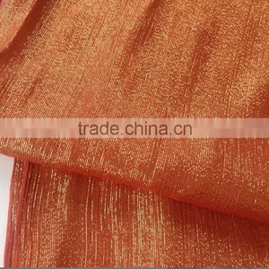 Handmade Rust Gold Lurex Morocco Shimmer Fabric Silk Long Scarf thumbnail-4