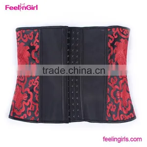 High Quality Black And Red Women Latex 9 Steel Boned Corset thumbnail-6