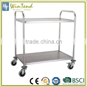Commercial 2 Tier Stainless Steel Heavy Duty Catering Trolley on Wheels thumbnail-2