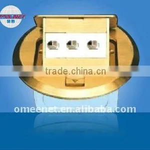 Round Panel 3Gang Pop-up Type Telephone Floor Socket Box thumbnail-1