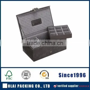 2015 Hotselling Grey Leather Watch Cufflink Storage Holder thumbnail-1