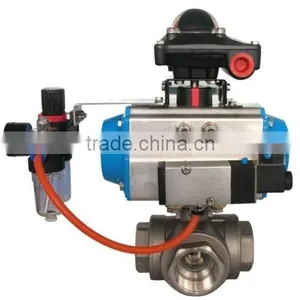 3 Way Ball Valve With Pneumatic Actuator thumbnail-1