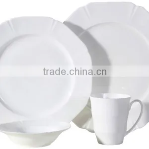 Beautiful Embossed Design Dinner Set White Porcelain Dinnerware thumbnail-2