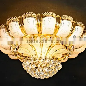 Traditional Suspended Flush Mounted K9 Crystal Ceiling Light Design thumbnail-1