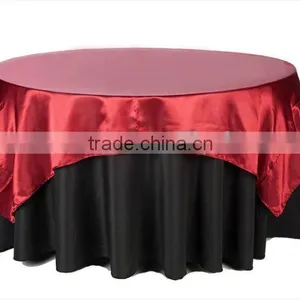 High Quality Satin Square Table Overlay for Weddings thumbnail-1