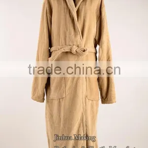 High Grade Hotel Plain Dyed Thickening Cotton Cut Velvet Unisex Bathrobe thumbnail-1