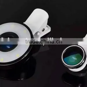 12 LED Camera Flash Fill Light 6 in 1 USB Selfie LED Spotlight for Smartphone With Fish Eye Lens Wide Angle Lens Microspur Lens thumbnail-5