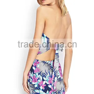 2014 Women Tropical Floral Strapless Romper Women Romper thumbnail-2