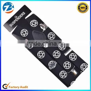 Hot Sale Ball Printed Black Wide Elastic Braces Gentle and Lady Suspenders thumbnail-1