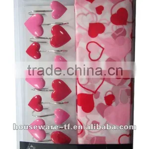 Heart Partten Design Peva Shower Curtain thumbnail-1