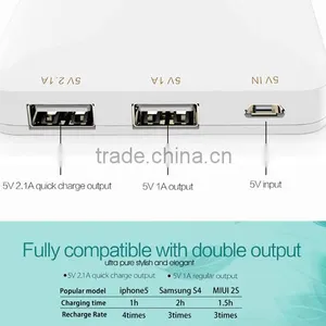 TRUSDA Rechargeable 2USB Ports 10000mAh qc 2.0 Power Bank for Samsung Xiaomi HTC OEM/ODM Avaliable thumbnail-5