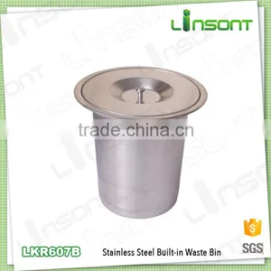 Customized Stainless Steel Built in Waste Bins Fittings for Furniture Rubbish Bin thumbnail-1