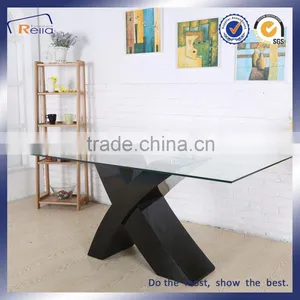 X Shaped Glass Dining Table Promotion thumbnail-2