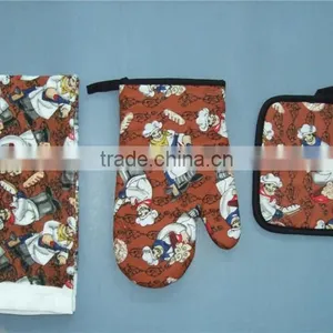 3 Pcs Pigment Print Cotton Kitchen Towel Set thumbnail-5