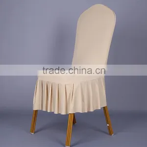 China Factory Offer Cheap Half Ruffled Cover Polyester Chair Cover thumbnail-3