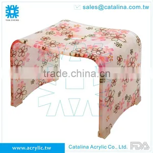 Flower Pattern Bathroom House Plastic Acrylic Chair thumbnail-1