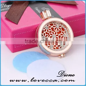 Rose Gold Aroma Jewelry Essential Oil Diffusing Locket Pendant Necklace For Aromatherapy thumbnail-2