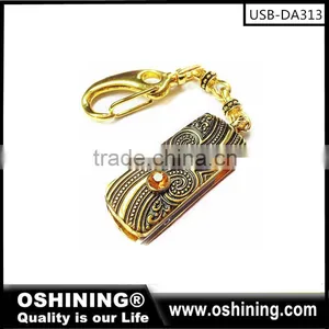 2016 New Trending Crystal Swivel Usb Pendrive With Keychain Free Sample (USB-DA313) thumbnail-1