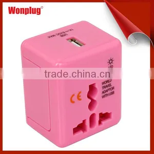 Smart Appearance Mini Universal 1 Usb Travel Adapter With LED Light thumbnail-2
