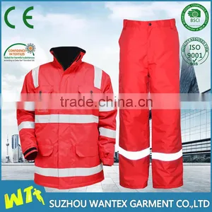 Waterproof Anti Cold Weather Working Jacket and Trousers Red Clothing thumbnail-1