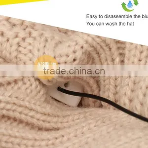 Bluetooth Music Hat,Winter Warm Keep Knitted Cap With Wireless Stereo Headphone Answer Call thumbnail-6