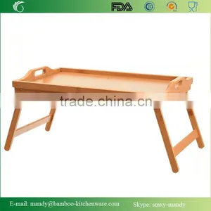 Bamboo Folding Bed Tray Table and Breakfast Tray thumbnail-1