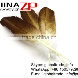 Leading Supplier CHINAZP Wholesale Plume Dyed Bulk Gold Metallic Half Dipped Bicolourable Turkey Feathers thumbnail-2