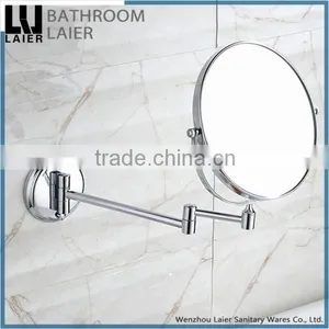 Direct Marketing Factory Round Desgin Brass Chrome Finishing Double Face Bathroom Accessories Wall Mounted Bathroom Mirror thumbnail-2