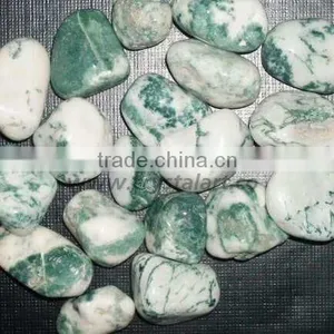 GREEN TREE AGATE TUMBLED PEBBLES STONE thumbnail-1