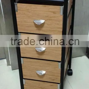 4 MDF Special Small Drawer Storage Organizer Rolling Trolley Cart Fog Black thumbnail-1
